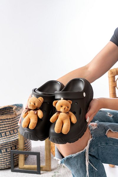 Slipcat High Heeled Teddy Bear Patterned Sea Nurse Hospital Comfort Sandals