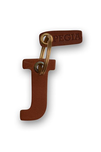 Pegia Letter J Δερμάτινο μπρελόκ 25an90