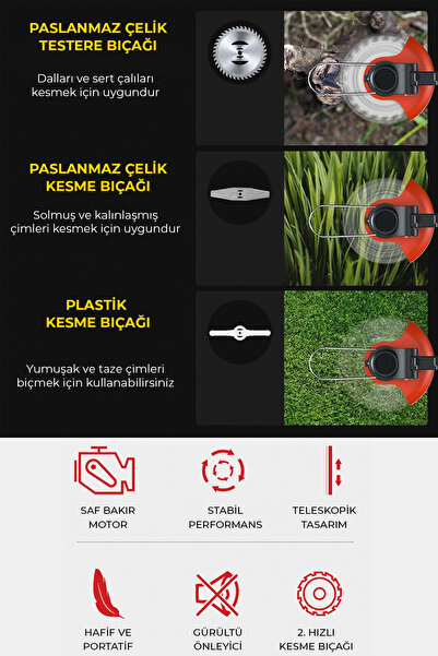 ROBO Şarjlı  Çim Biçme Makinesi Tırpan 88v