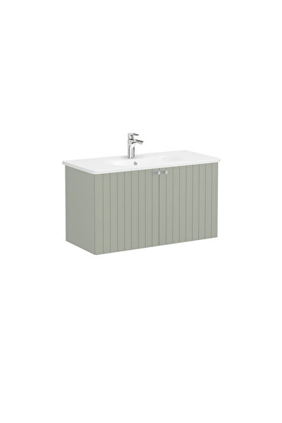 VitrA Root Groove 69316 Lavabo Dolabı, 100 cm, Mat Retro Yeşil
