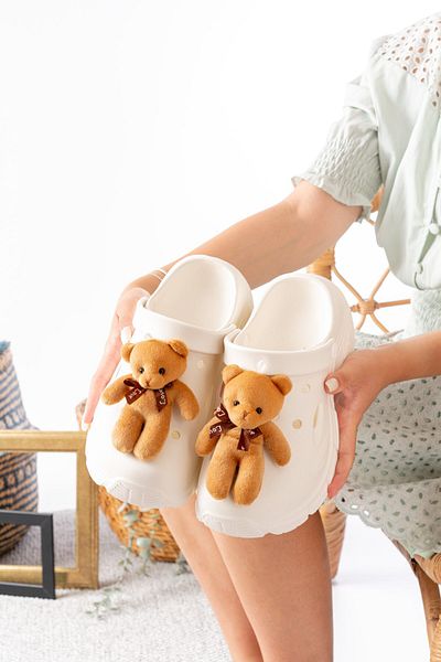 Slipcat High Heeled Teddy Bear Patterned Sea Nurse Hospital Comfort Sandals