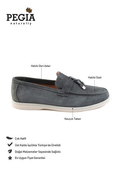 Pegia Γνήσιο Suede Ανδρική αγκράφα Loafer 500910