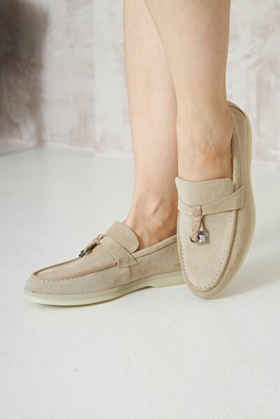 Pegia Hakiki Süet Kadın Tokalı Ayakkabı 700911