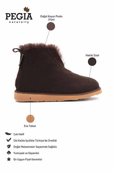 Pegia Γνήσιο Suede Fur Inside Unisex Panduf 191200