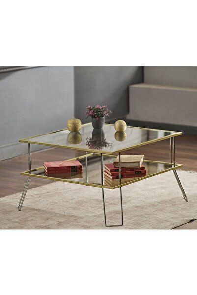 AssuCasa Assu Metal Camlı Orta Sehpa