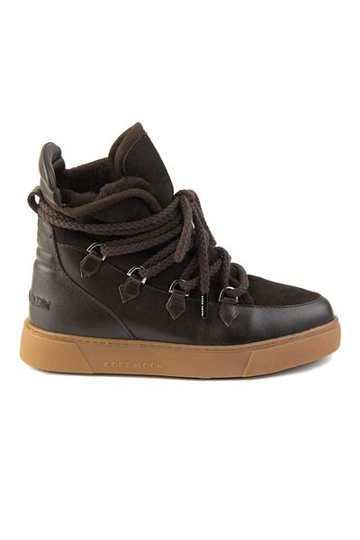 Cool Moon Γούνινες Suede Lace Up Γυναικείες Μπότες 365060