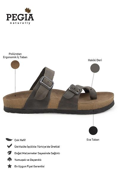 Pegia Women's Strappy Leather Slippers 215522