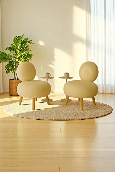 BEYLERBEYİ Berjer , Çay Seti,peluş Kumaş,yuvarlak Gürgen Sırtlı,koltuk Takımı, Ikili Koltuk,dekoratif Berjer