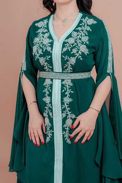IKKXA Belted Elegant 2-Piece Kaftan