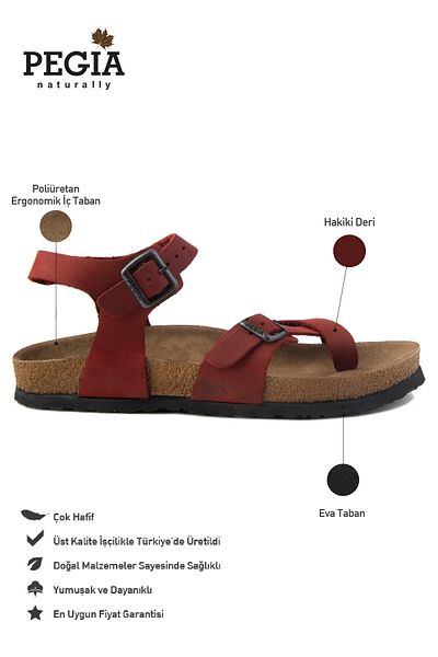 Pegia Genuine Leather Flip Flops Women's Sandals 215513