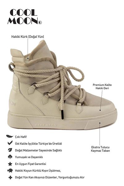 Cool Moon Γούνινες Suede Lace Up Γυναικείες Μπότες 365060