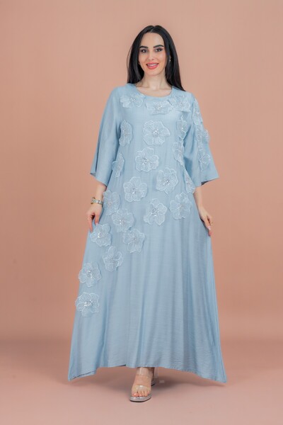 IKKXA جلابية مطرزة بالورود