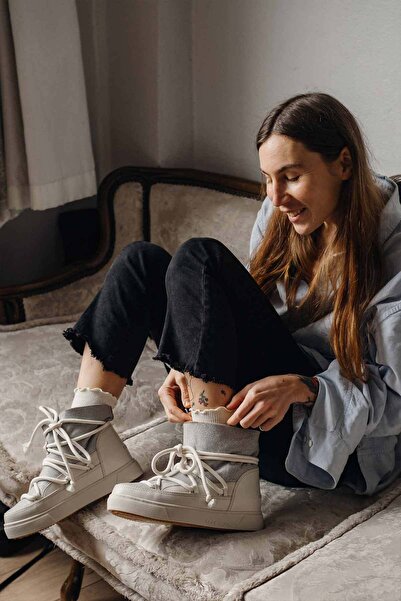 Cool Moon Hakiki Kürklü Kadın Sneaker 355074