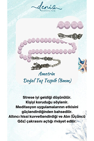 Deniz Doğal Taş 8mm ametrinske prirodne kamene molitvene perle - sertifikovane