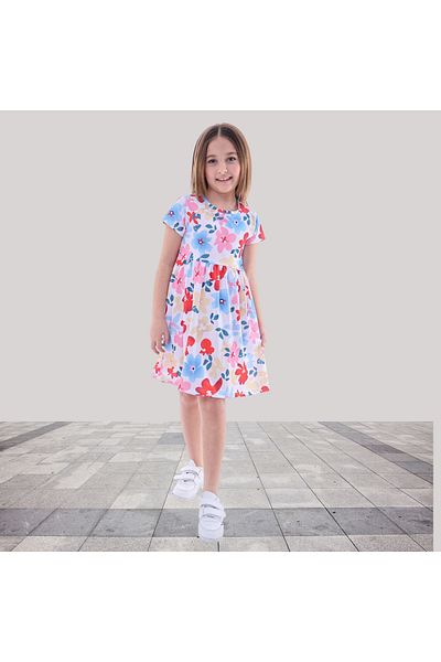 Fox Moda Flower Printed Girl's Dress