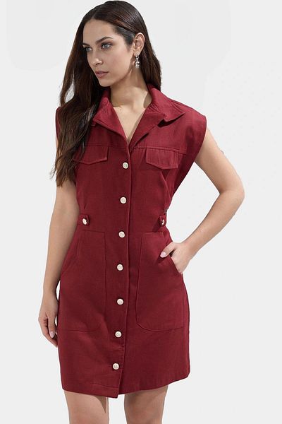 PayBuy Gabardine Mini Dress Kisa Sleeve Moon 100 Cotton Summer Casual Special Design