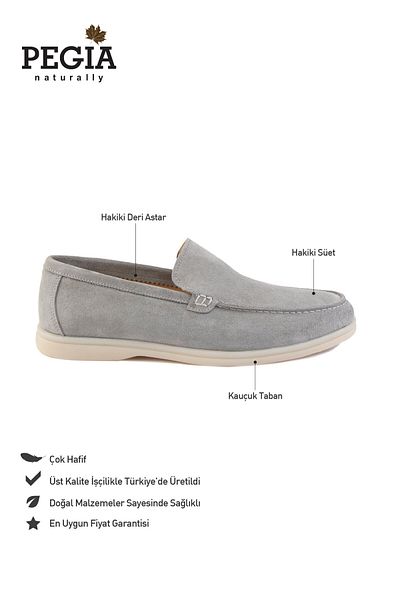 Pegia Γνήσιο Suede Ανδρικό Flat Loafer 500911