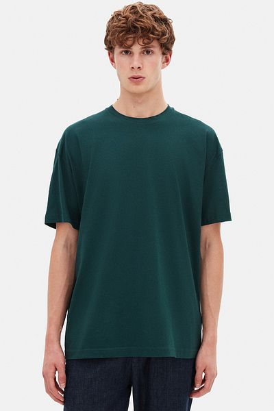 D'S Damat Μπλουζάκι Oversize Dark Khaki Crew Neck 100% βαμβάκι