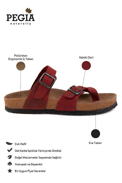 Pegia النعال الجلدية النسائية Strappy 215522