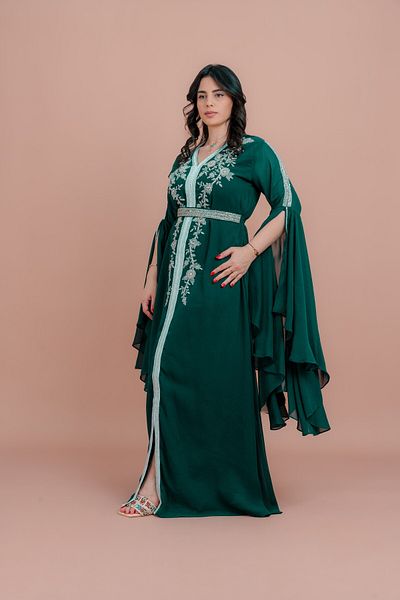 IKKXA Belted Elegant 2-Piece Kaftan