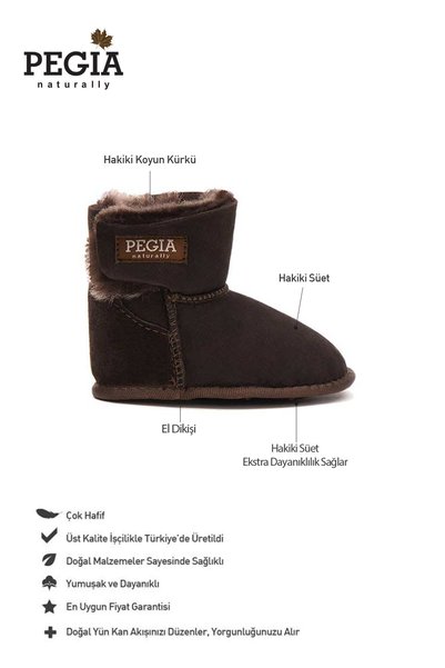 Pegia Hakiki Kürklü Cırtlı Bebek Patiği 141220