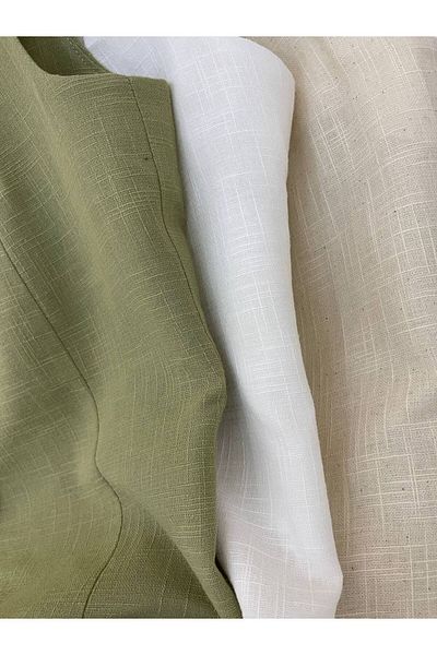 BETULAKSUBUTİK Cotton Linen Fabric Lined Vest