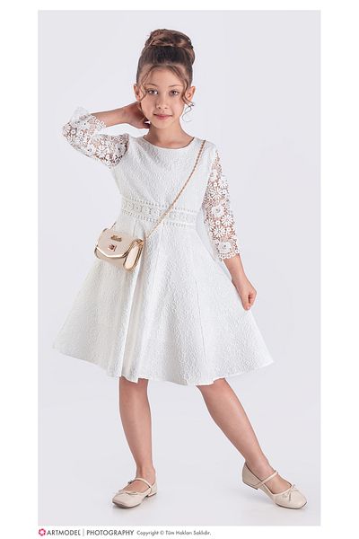 Zaziko Kids Rochie cu mânecă Capri Guppy pentru fete cu geantă ELB.2723-Z