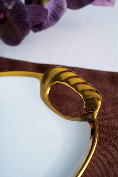 ACAR Arwen Oval Gold Presentation Tray 40.5X20X3 cm