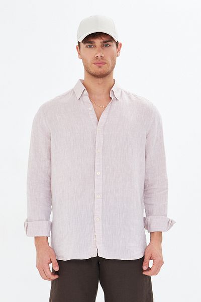 Whitefin Beige Linen Shirt