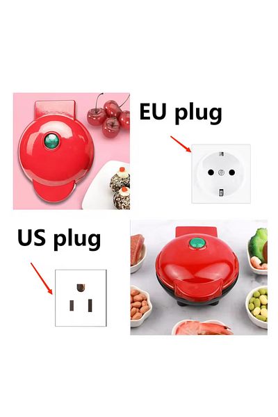 Choice Red Eu 1pcs Versatile Mini Waffle Maker With A Non-stick Surface For Breakfasts Compact Roaster