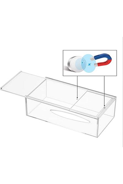 SMARTPOINTS Acrylic Tissue Box, Clear Facial Tissue Holder Case Dispenser Napkin Organizer for Bathr