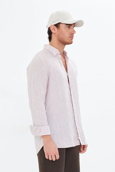 Whitefin Beige Linen Shirt