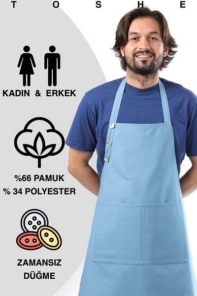 TOSHE Kitchen Apron Waterproof Chef Apron with 2 Wide Pockets Barista Apron Apron