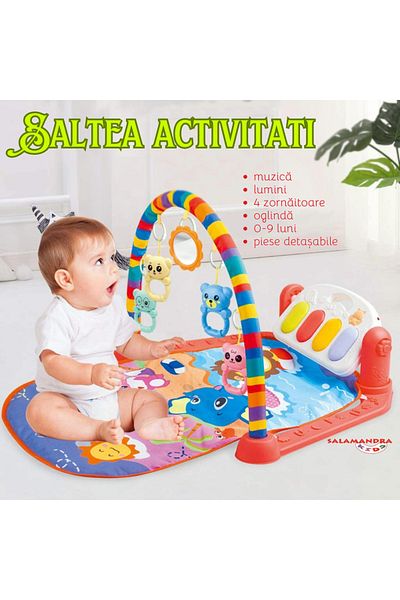 Salamandra 4 in 1 Activity Center for Babies Musical Mattress with Lights, Mirror, Removable Toys