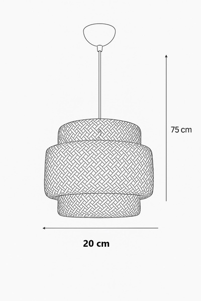 İstanbul Avize Rattan 20 Cm Avize Bambu,iskandinav,bohem,modern Aydınlatma