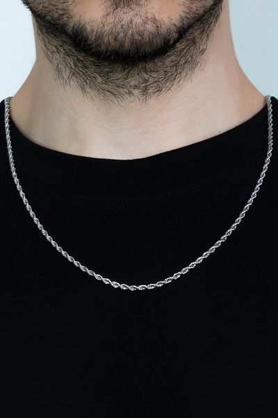 Takı Dükkanı قلادة بسلسلة من الفولاذ للرجال من Twist Rope B028K