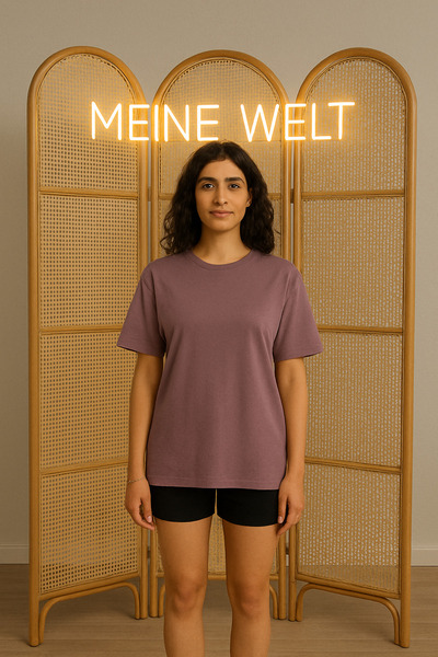 MEINE WELT Kadın Basic Oversize  T-Shirt