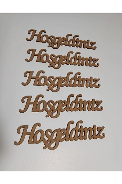 Şirin Lazer 5 Adet Hoşgeldiniz yazı Boyanabilir Ham Mdf etkinlik Kasnak süsü yazı