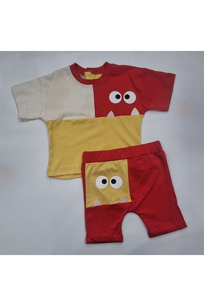 Uğur bebe New Season Yellow Red Shorts Baby Set