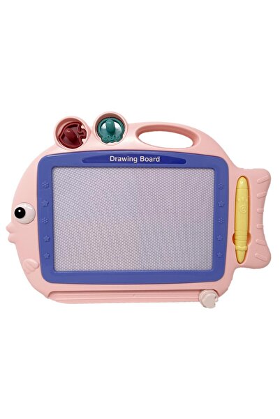 Salamandra Salamandra Kids 2 in 1 magnetic board with pencil and 2 stamps, Pink