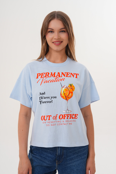 Basics&More Γυναικείο μπλουζάκι Permanent Vacation