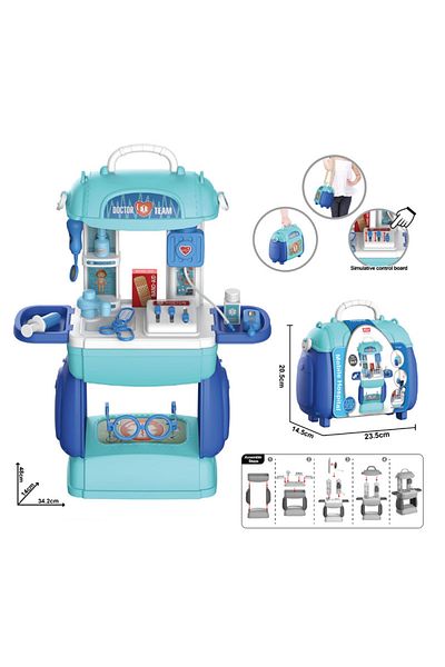 Salamandra Set Interactiv de Rol, Trusa de Doctor pentru Copii Salamandra kids, Unelte si Accesorii, Albastru