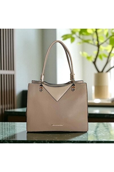 Angel Polo حقيبة يد وكتف باللون البيج