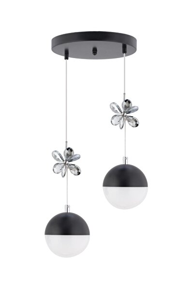 İstanbul Avize Kelebek 2'li Siyah Modern 3 Renk Led Avize