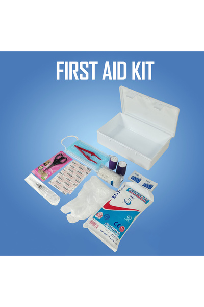 Generic مجموعة الإسعافات الأولية الطارئة رقم 2 تتضمن ضمادات طبية ولفائف شاش ومنصات قطنية