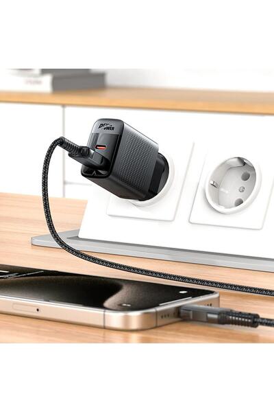 Acefast 30w Pd Usb-c Usb-a 2 Port Hızlı Şarj Aleti Gan Destekli Güç Adaptörü - A98