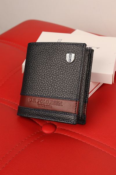 U.S. Polo Assn. ΒΑΣΗ. POLO ASSN. 7618 ΚΑΡΤΟΘΗΚΗ ΠΟΡΤΟΦΟΛΙΟΥ ΓΝΗΣΙΟ ΔΕΡΜΑ NAVY ΜΠΛΕ