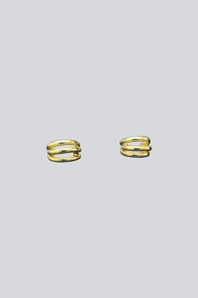 stravis Gold color triple hoop earrings