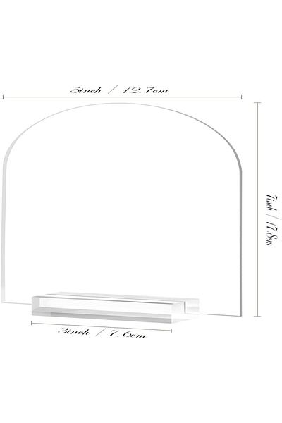 SMARTPOINTS 5x7 Inch Clear Arch Acrylic Sign with Stand-10 Pack Clear Blank Arched Acrylic Sheets with Holder
