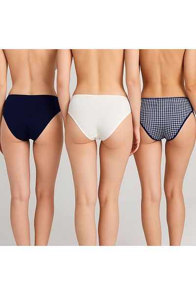 Pierre Cardin Wish 2700 Economic Pack - 3-Piece Cotton Printed and Patterned Basic Brief Panties
